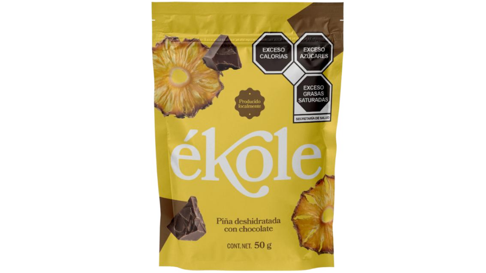 Piña Deshidratada con chocolate